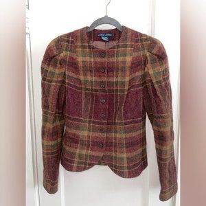 Ralph Lauren Victorian-Inspired Wool Plaid Blazer